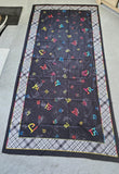 Punjabi Painti Gurmukhi Alphabet Punjab Map Lohi Shawl Wool Unisex Black Grey ST