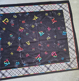 Punjabi Painti Gurmukhi Alphabet Punjab Map Lohi Shawl Wool Unisex Black Grey ST