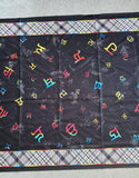 Punjabi Painti Gurmukhi Alphabet Punjab Map Lohi Shawl Wool Unisex Black Grey ST