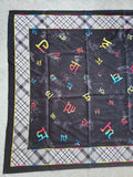 Punjabi Painti Gurmukhi Alphabet Punjab Map Lohi Shawl Wool Unisex Black Grey ST