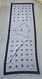 Punjabi Painti Gurmukhi Alphabet Punjab Map Lohi Shawl Wool Unisex Black Grey ST