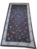 Punjabi Painti Gurmukhi Alphabet Punjab Map Lohi Shawl Wool Unisex Black Grey ST