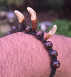 Tibetan Tribal Wolf Tooth Bracelet Nazar Protection Talisman Adjustable Dori U74
