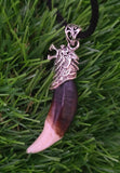 Tibetan Tribal Wolf Tooth Style Necklace Nazar Protection Talisman Pendant U76