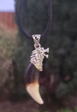 Tibetan Tribal Wolf Tooth Style Necklace Nazar Protection Talisman Pendant U76