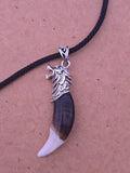Tibetan Tribal Wolf Tooth Style Necklace Nazar Protection Talisman Pendant U76