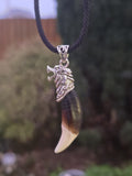 Tibetan Tribal Wolf Tooth Style Necklace Nazar Protection Talisman Pendant U76