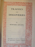 Antique 1913 Rudyard Kipling Traffics and Discoveries Vintage Red Leather Book SA3