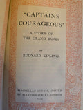 Antique 1920 Rudyard Kipling Captains Courageous Vintage Red Leather Book SA4