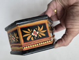 Vintage Mughal Miniature Hand Painted Wooden Akbar Anarkali Trinket Box Jewelry