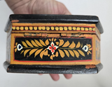 Vintage Mughal Miniature Hand Painted Wooden Akbar Anarkali Trinket Box Jewelry