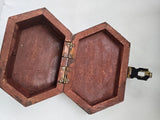 Vintage Mughal Miniature Hand Painted Wooden Akbar Anarkali Trinket Box Jewelry