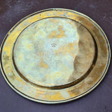 Vintage Kashmiri Brass Surahi & Etched Plate Set India 1940s Persian Aftaba Ewer