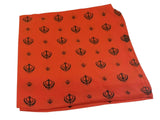 Orange Sikh Khanda Rumal Head Wrap Bandana Punjabi Cotton Khalsa Cover Roomal UK