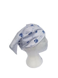 White Blue Khanda Rumal Sikh Head Wrap Bandana Punjabi Cloth Handkerchief UK
