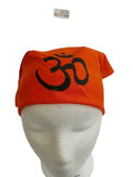 Orange Black OM Rumal Head Wrap Bandana Punjabi Cotton Cover Hindu Temple UK New
