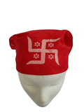 Red Swastik Rumal Hindu Head Wrap Bandana Punjabi Cloth Swastik Headwear UK Gift