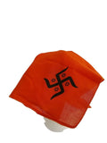 Orange Swastik Rumal Hindu Head Wrap Bandana Punjabi Cloth swastika Headgear UK