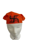 Orange Swastik Rumal Hindu Head Wrap Bandana Punjabi Cloth swastika Headgear UK