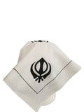 Black White Khanda Rumal Sikh Head Wrap Bandana Punjabi Cloth UK Handkerchief New