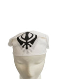 Black White Khanda Rumal Sikh Head Wrap Bandana Punjabi Cloth UK Handkerchief New