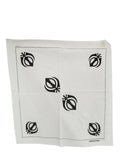 Black White Khanda Rumal Sikh Head Wrap Bandana Punjabi Cloth UK Handkerchief New