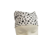 Black Star Print Rumal Head Wrap Bandana Punjabi Cotton Cloth UK handkerchief XY