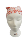 Orange Star Print Rumal Head Wrap Bandana Punjabi Cotton Cloth Handkerchief gift