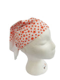 Orange Star Print Rumal Head Wrap Bandana Punjabi Cotton Cloth Handkerchief gift