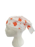 White Orange Apple Print Rumal Head Wrap Bandana Punjabi Cloth UK Handkerchief