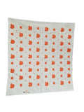 White Orange Apple Print Rumal Head Wrap Bandana Punjabi Cloth UK Handkerchief