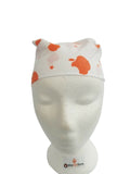 White Orange Apple Print Rumal Head Wrap Bandana Punjabi Cloth UK Handkerchief