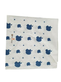 White Blue Apple Print Rumal Head Wrap Bandana Punjabi Cloth Handkerchief gift UK