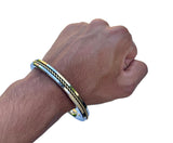 Sikh Singh Kara Stainless Steel Kada Twisted Brass Bracelet Punjabi Bangle C43