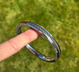 Sikh Singh Kara Stainless Steel Kada Twisted Brass Bracelet Punjabi Bangle C43