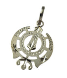 Sikh Khanda Pendant 925 Sterling Silver Chandi Handmade Black Dori Necklace SL8