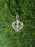 Sikh Khanda Pendant 925 Sterling Silver Chandi Handmade Black Dori Necklace SL9