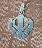 Sikh Khanda Pendant 925 Sterling Silver Chandi Handmade Black Dori Necklace SL9