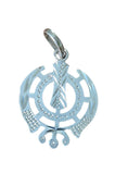 Sikh Khanda Pendant 925 Sterling Silver Chandi Handmade Black Dori Necklace SL10
