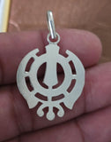 Sikh Khanda Pendant 925 Sterling Silver Chandi Handmade Black Dori Necklace SL10