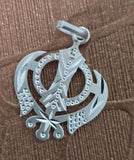 Sikh Khanda Pendant 925 Sterling Silver Chandi Handmade Black Dori Necklace SL11