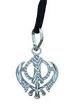 Sikh Khanda Pendant 925 Sterling Silver Chandi Handmade Black Dori Necklace SL13