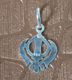 Sikh Khanda Pendant 925 Sterling Silver Chandi Handmade Black Dori Necklace SL13