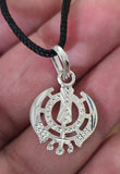 Sikh Khanda Pendant 925 Sterling Silver Chandi Handmade Black Dori Necklace SL14