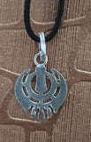 Sikh Khanda Pendant 925 Sterling Silver Chandi Handmade Black Dori Necklace SL15