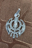 Sikh Khanda Pendant 925 Sterling Silver Chandi Handmade Black Dori Necklace SL15