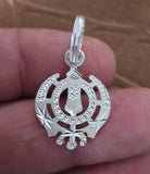 Sikh Khanda Pendant 925 Sterling Silver Chandi Handmade Black Dori Necklace SL16