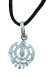 Sikh Khanda Pendant 925 Sterling Silver Chandi Handmade Black Dori Necklace SL16