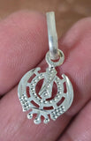 Sikh Khanda Pendant 925 Sterling Silver Chandi Handmade Black Dori Necklace SL17