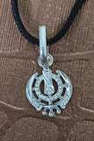 Sikh Khanda Pendant 925 Sterling Silver Chandi Handmade Black Dori Necklace SL17